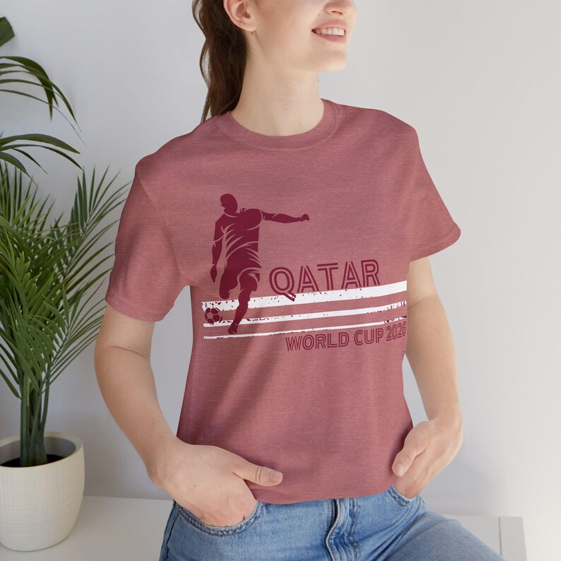 Qatar World Cup 2026 Soccer Player Tee | Football Silhouette Shirt | Retro image 10