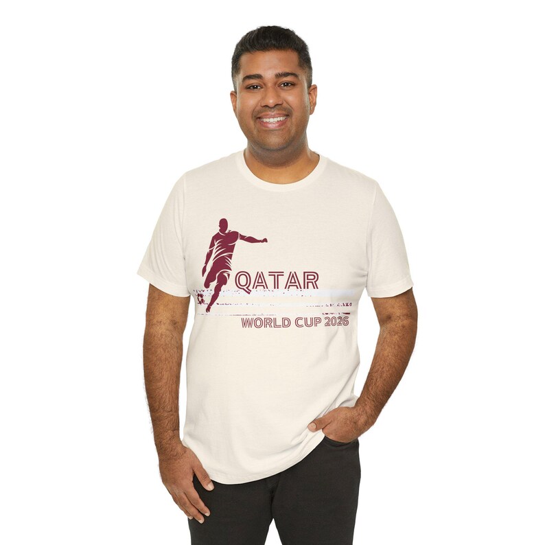Qatar World Cup 2026 Soccer Player Tee | Football Silhouette Shirt | Retro image 1
