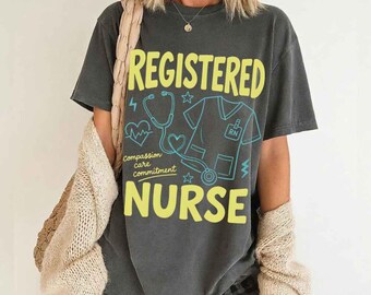 Registered Nurse Shirt, RN Nurse Graphic Tee, Registered Nurse Gift, Cute Nurse Shirt, Retro Nursing T-Shirt, Healthcare Worker Gift