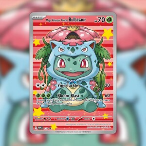 Mega Venusaur Poncho Bulbasaur Custom made TCG HOLO Card PKM-116 | Pokemon Fan Art