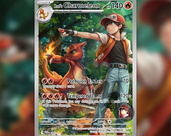 Red's Charmeleon Custom made TCG HOLO Card PKM-003