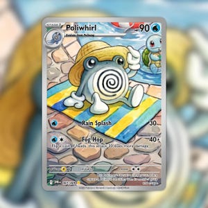 Polywhirl Summer Custom made TCG HOLO Card SMR-007/009 | Pokemon Fan Art