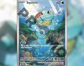 Carta holográfica personalizada do Squirtle para TCG PKM-111