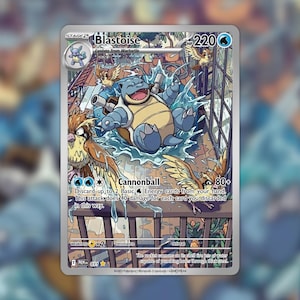 Carte holographique personnalisée Blastoise (Piscine pour enfants) PKM-031 | Fan art Pokémon