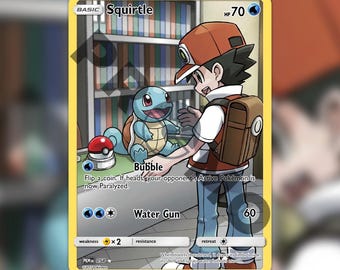 Starter Squirtle Custom made TCG HOLO Card PKM-054