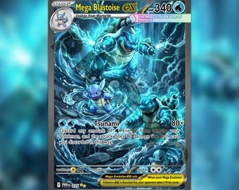 Mega Blastoise Custom made TCG HOLO Card PKM-035