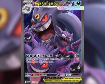 Mega Gengar ex Custom made TCG HOLO Card PKM-112