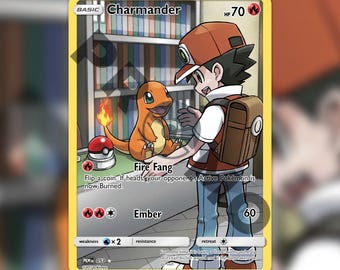 Starter Charmander Custom made TCG HOLO Card PKM-053