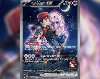Red's Mew ex Custom made TCG HOLO Card PKM-050