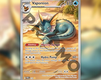 Vaporeon Custom made TCG HOLO Card PKM-074