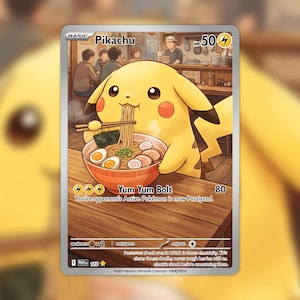 Pikachu (Ramen) – Individuell gestaltete TCG-HOLO-Karte PKM-110 | Pokémon-Fanart