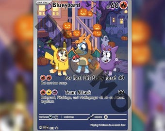 Bluey "Blueyzard" Kundenspezifische TKG HOLO Karte OXP-013