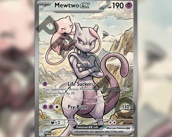 Mewtwo ex Custom made TCG HOLO Card PKM-096