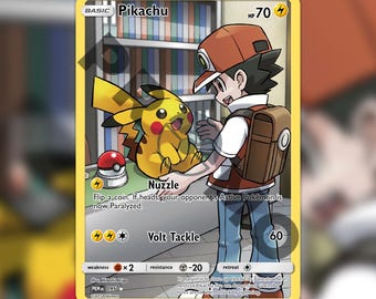 Starter Pikachu Custom made TCG HOLO Card PKM-095