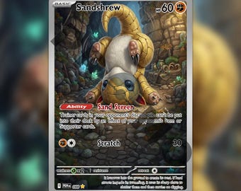 Sandshrew Custom made TCG HOLO Card PKM-088