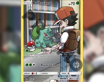 Starter Bulbasaur Custom made TCG HOLO Card PKM-052