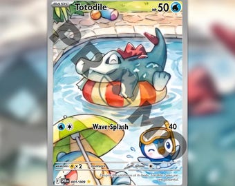Totodile Summer Custom made TCG HOLO Card SMR-001/009