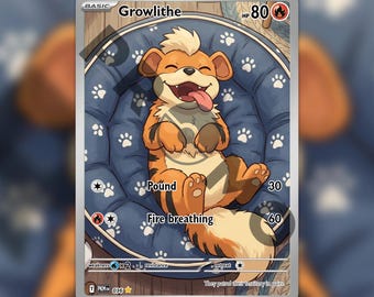 Growlithe Custom made TCG HOLO Card PKM-036