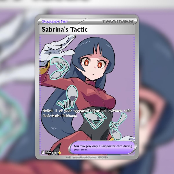 Sabrina's Tactic Custom made TCG HOLO Trainer Card PAM-006 | Pokemon Fan Art