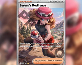 Serena's Resilience Custom made TCG HOLO Trainer Card PKM-106