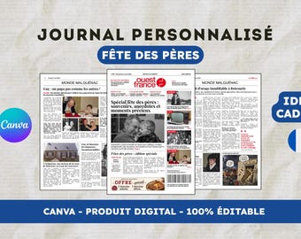 Personalized Dad Journal – Canva Template – Personalized Father's Day Gift – Gift Idea for Dad – Customizable Journal Template
