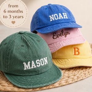 Personlig basebollkeps för baby, broderad sommarhatt med namn, justerbar bomullsmössa för småbarn, present till pojke och flicka, babyshowerpresent