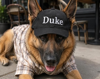 Dog Hat with Custom Name Embroidery,Adjustable Pet Sun Visor with Ear Holes,Breathable Dog Baseball Cap for Outdoor Summer Wear,Dog mom gift
