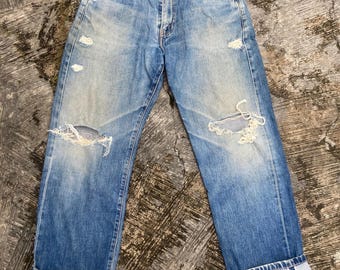Vintage Levi’s 502 xx Selvedge Made In Japan 1997 W33 L36 Thrased Distressed