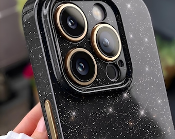 Lyxigt glitterskal, glittrigt, klart silikonfodral, sött, glansigt telefonskal för kvinnor, tunt skyddande för iPhone 16, 15, 14 Pro Max Plus
