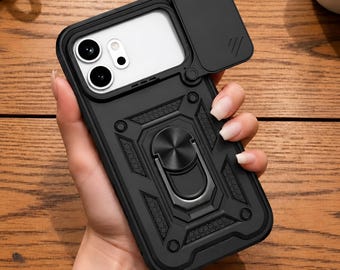Honor 600 5G-skal, glidande kameraskydd, magnetisk ringhållare, stöd, kompatibel med bilfäste