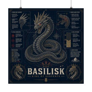 Basiliskritning Mytiska varelser Poster