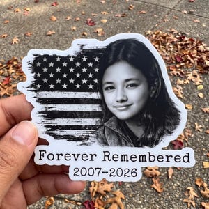 Kaylee Hottle Forever Remembered Godzilla The New Empire, Kaylee Memorial Stickers, RIP Hottle Tribute Kiss-cut Sticker, Logo Vinyl Stickers