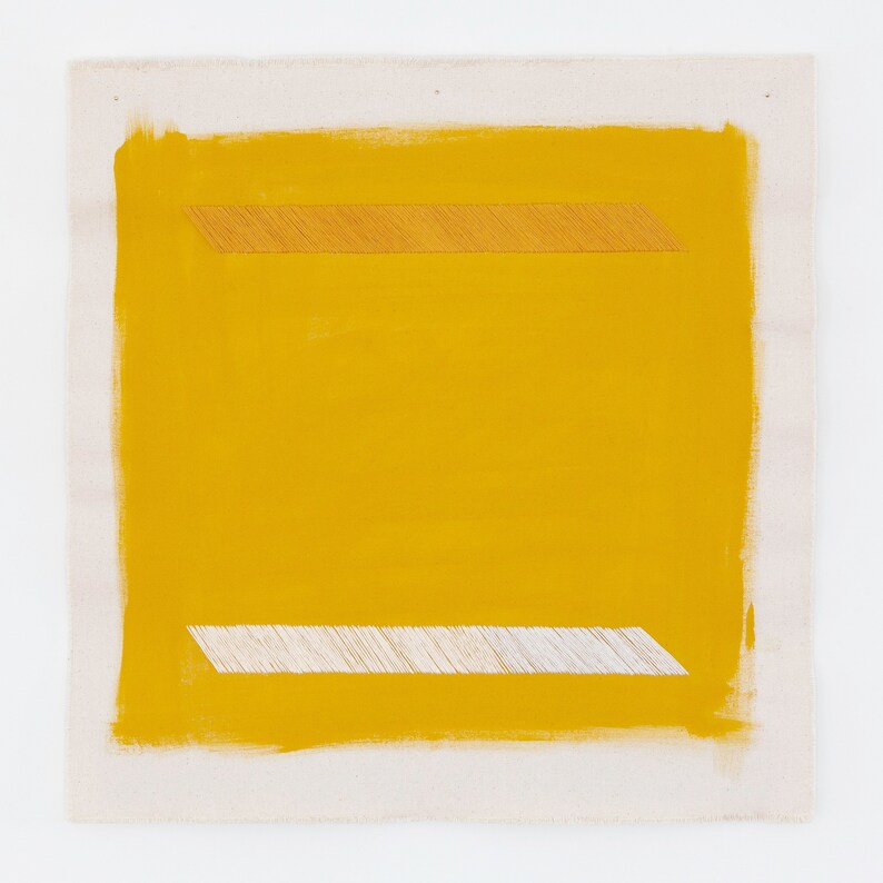 Mustard Yellow Wall Art Print Simple Geometric Painting Etsy