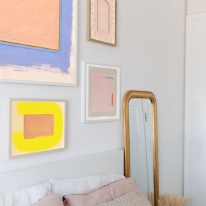Cornflower Blue & Blush Neutral Pink Art Print Framed Wall Art Print Abstract Modern Wall Art Girls Room Art Minimal Art Print image 3