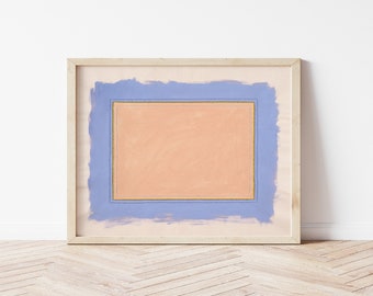 Cornflower Blue & Blush Neutral Pink Art Print | Framed Wall Art Print | Abstract Modern Wall Art | Girls Room Art | Minimal Art Print