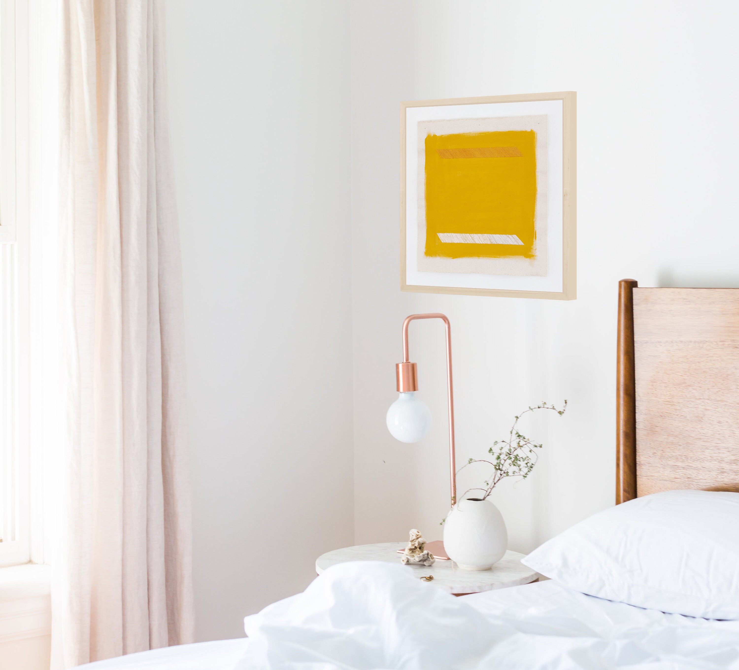 Mustard Yellow Wall Art Print Simple Geometric Painting - Etsy