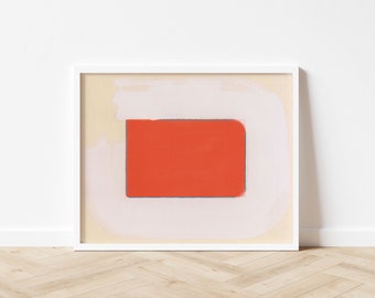 Abstract Wall Art Print in Bright Red and Pastel Lavender | Large Framed Modern Print | Pink and Red Art | Fun Framed Art Giclee Print