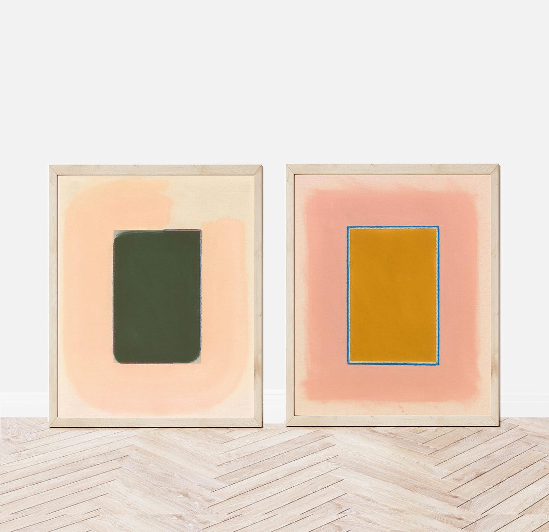 Set of 2 Art Prints, Physical Prints | Minimalist Abstract Wall Art ...