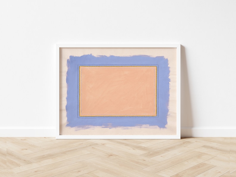 Cornflower Blue & Blush Neutral Pink Art Print Framed Wall Art Print Abstract Modern Wall Art Girls Room Art Minimal Art Print image 8