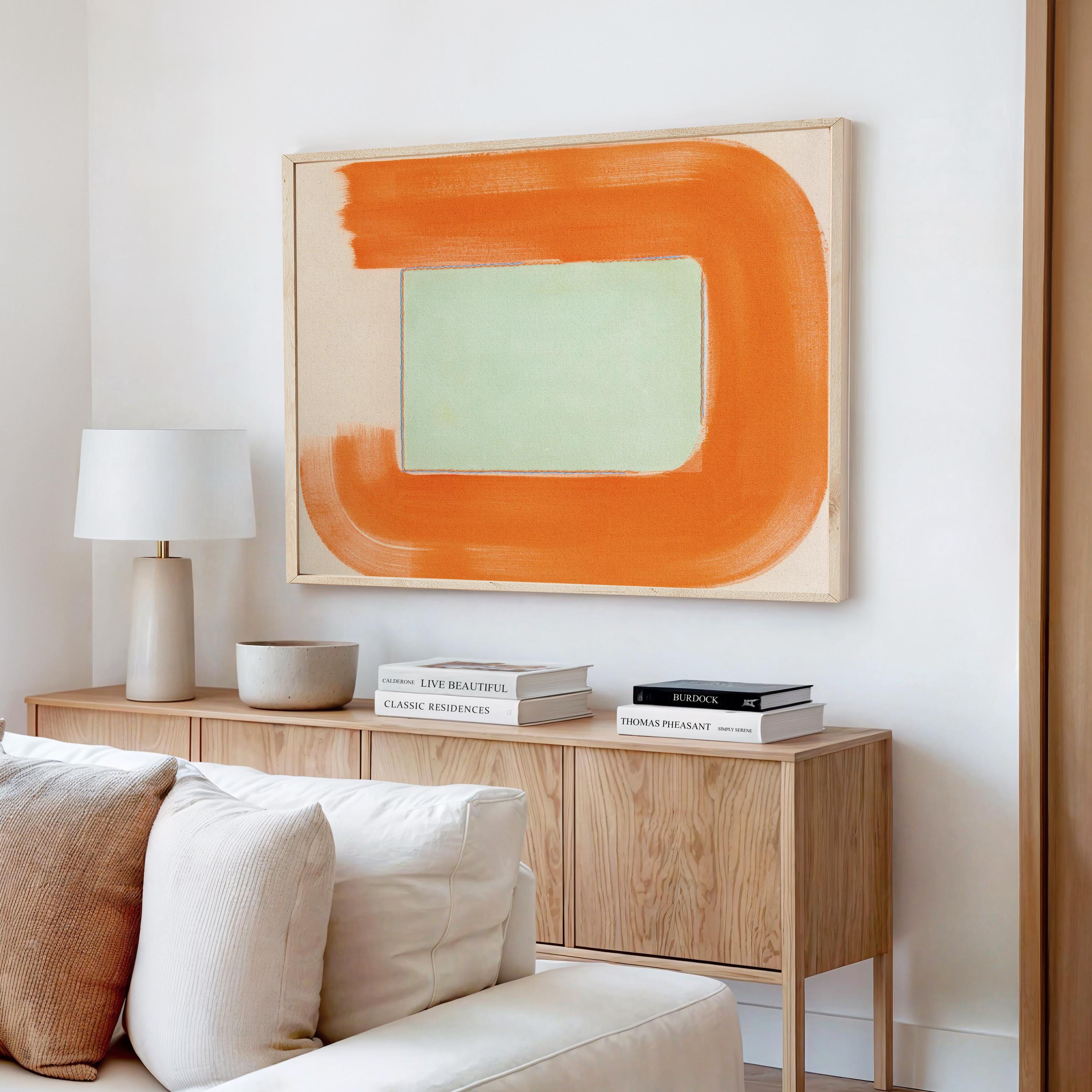 Colorful Abstract Minimalist Art Print | Large Geometric Framed Wall ...