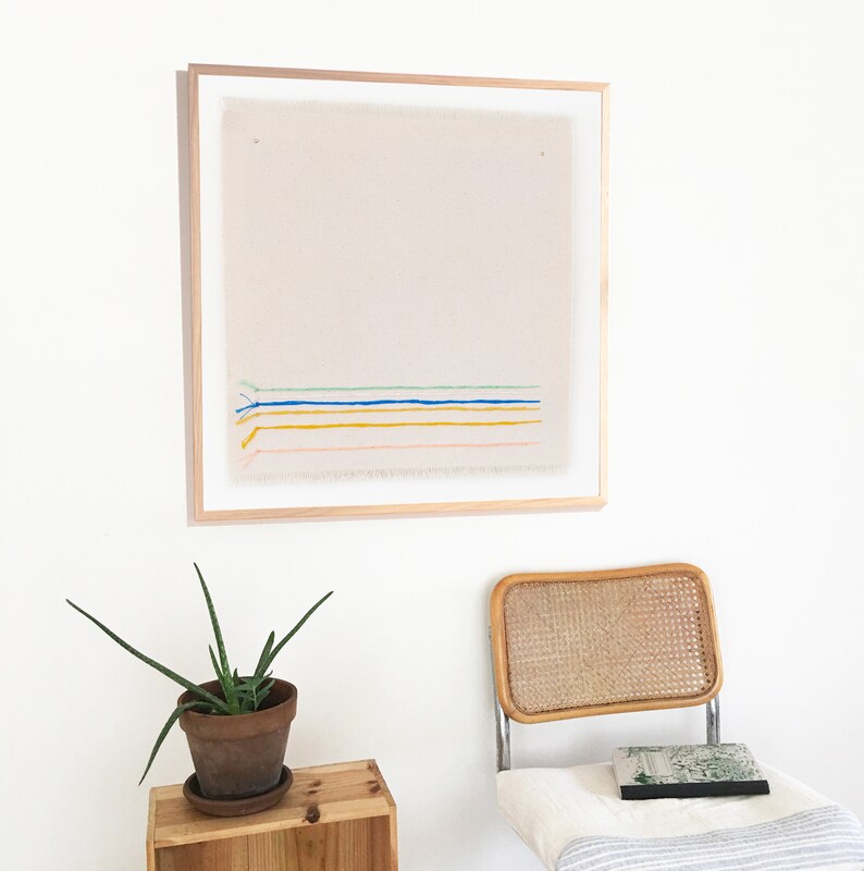 Print Spearmint Cream Stripes Mexican Blanket Nursery Art Embroidery Baby Gift Rainbow Kids Room Wall Print Colorful Art