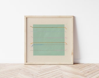 Sage Green Abstract Art Print | Minimalist Framed Wall Art | Large Square Print | Minimalist Printed Artwork | Soft Green Large Art Print