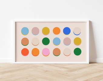 Colorful Polka Dot Art for Samsung Frame TV Art | Abstract Circles Mid-Century Colorful Modern | Contemporary Art For Samsung Frame TV