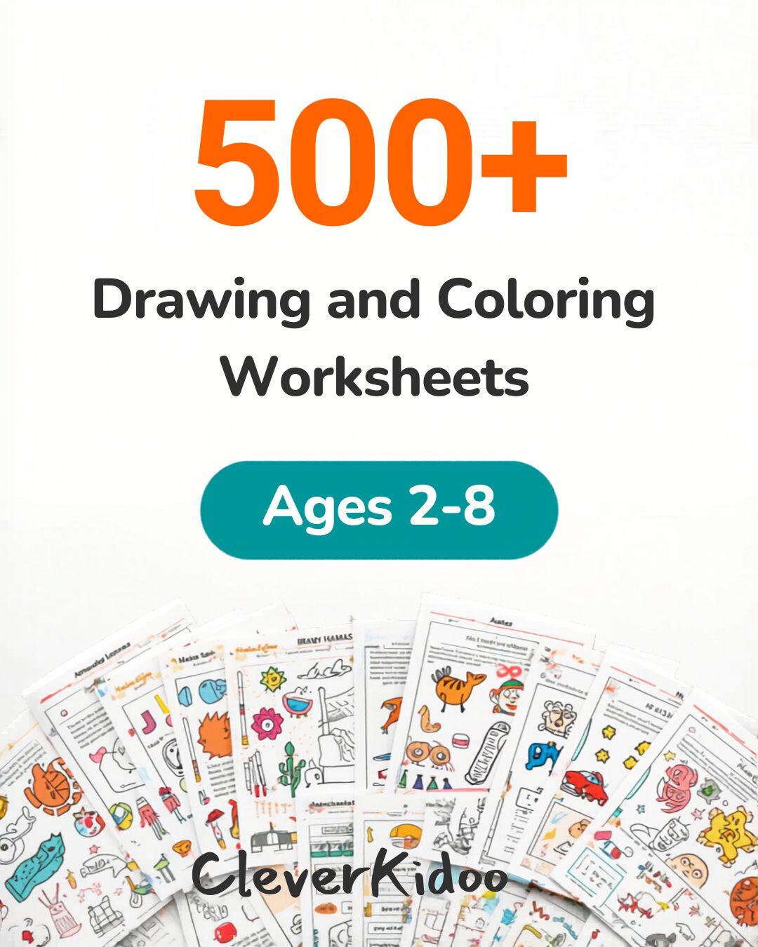 500+ Drawing Coloring Worksheets for Kids Ages 2-8 (PDF Download) - Etsy UK