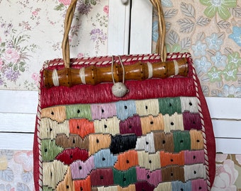 Vintage Raffia Handbag