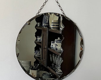 Vintage Circular Frameless Wall Mirror