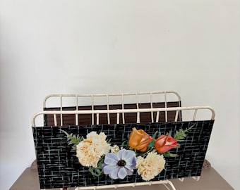 Vintage Retro Floral Magazine Rack