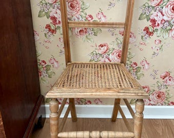 Vintage Wooden Cane Seat Chair