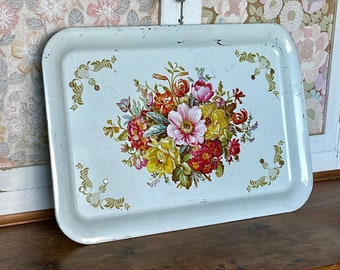 Vintage Floral Folding Tray