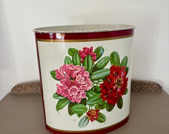 Floral Metal Worcester Ware Waste Bin